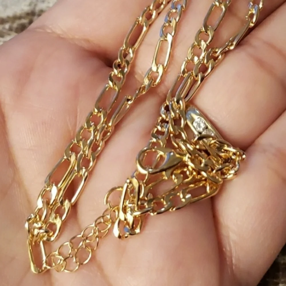 Gold Plated Figaro Chain Necklace